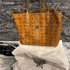 MCM Tan Visetos Tote Bag
